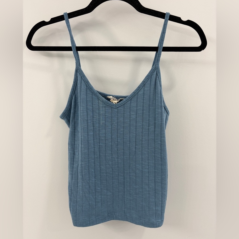 💙 Blue Spagetti Strap Ribbed Tank Top - Medium
